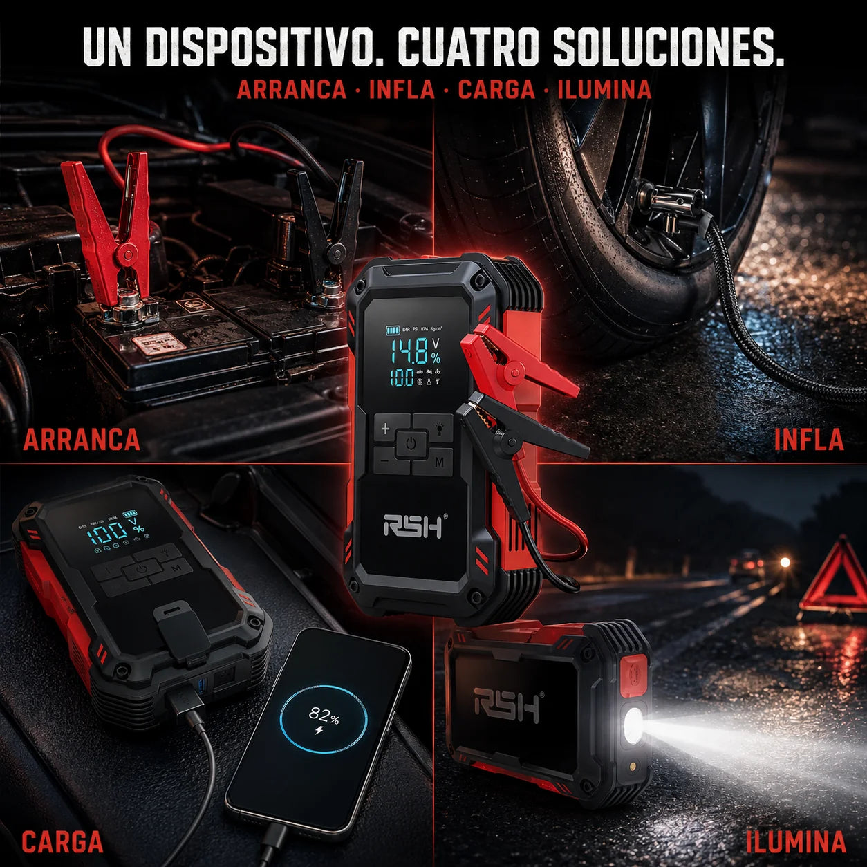 Arrancador Inflador Cargador 3 en 1 - RHS