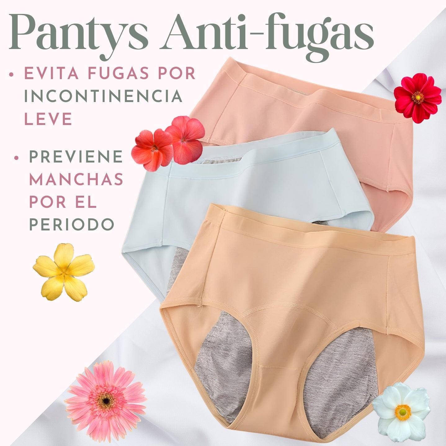 Interiores para incontinencia y flujo menstrual