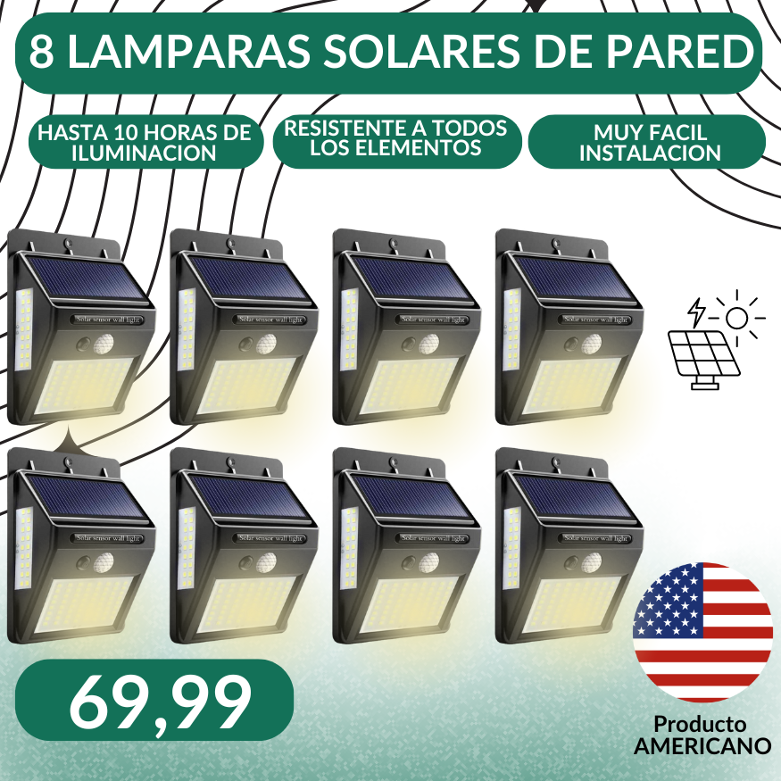 LAMPARA SOLAR LED DE PARED 💡🌞