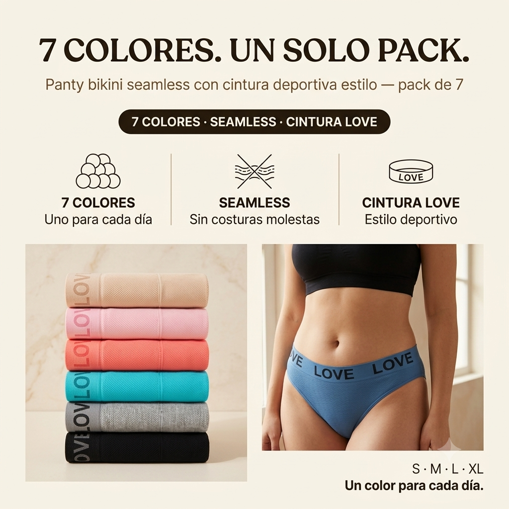 Panty Tanga Alta PACK 7